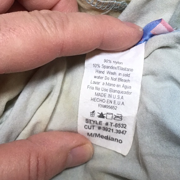 Beige and Blue Sparkly V-neck Top - Picture 6 of 9